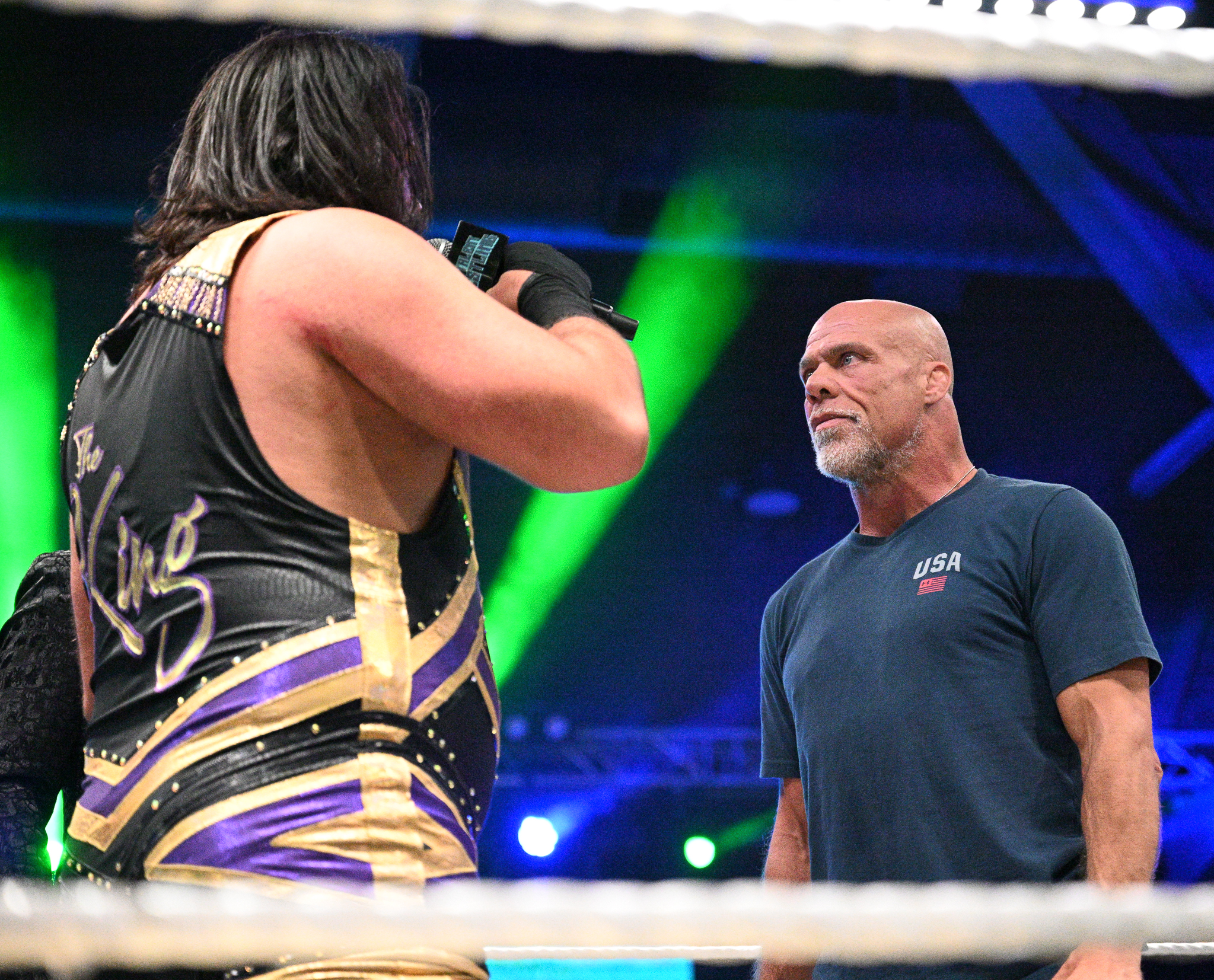 WWE legend Goldberg face to face with The King at Top Talent Wrestling event in Edmonton Alberta